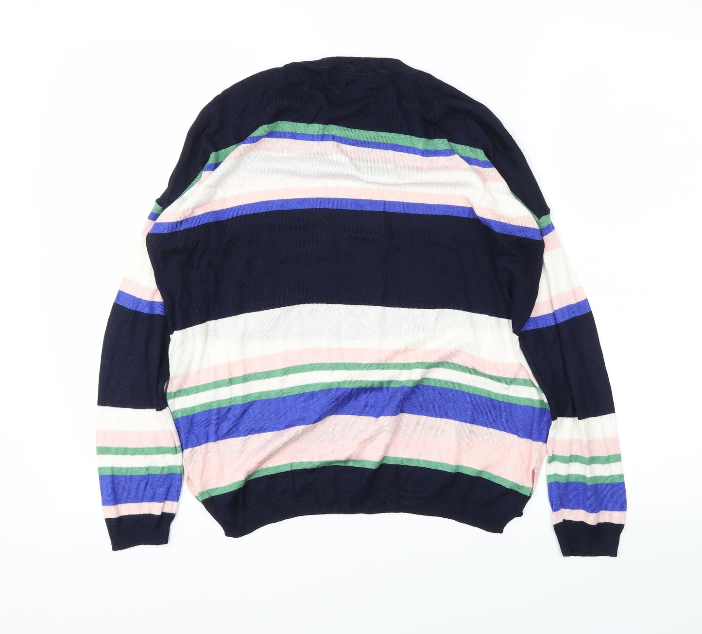 M&S Womens Black Striped  Pullover Jumper Size M