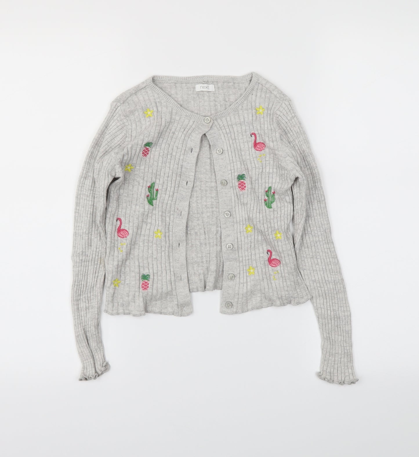 NEXT Girls Grey   Cardigan Jumper Size 8 Years