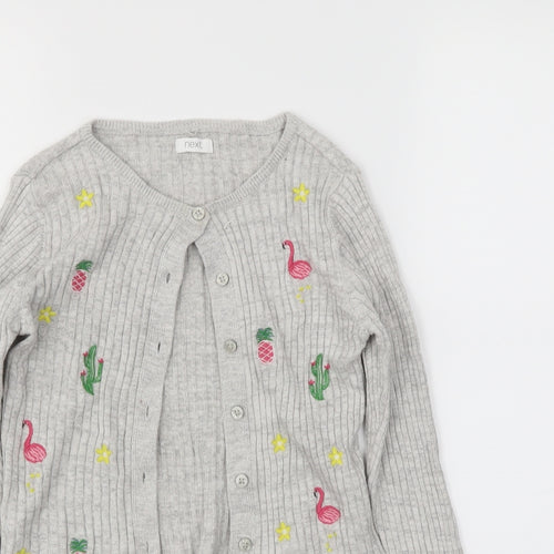 NEXT Girls Grey   Cardigan Jumper Size 8 Years