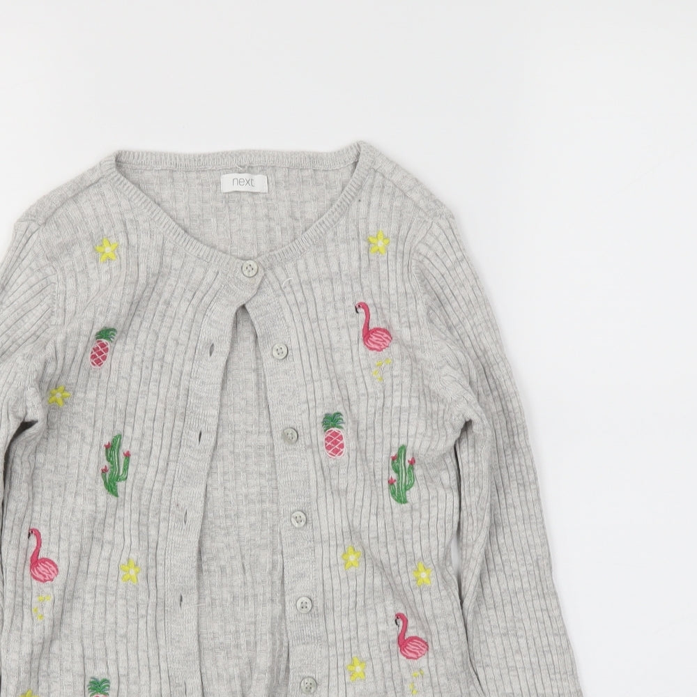 NEXT Girls Grey   Cardigan Jumper Size 8 Years