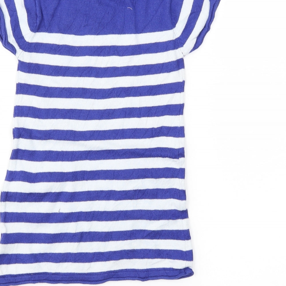 Preworn Girls Blue Striped  Tunic Jumper Size 2 Years