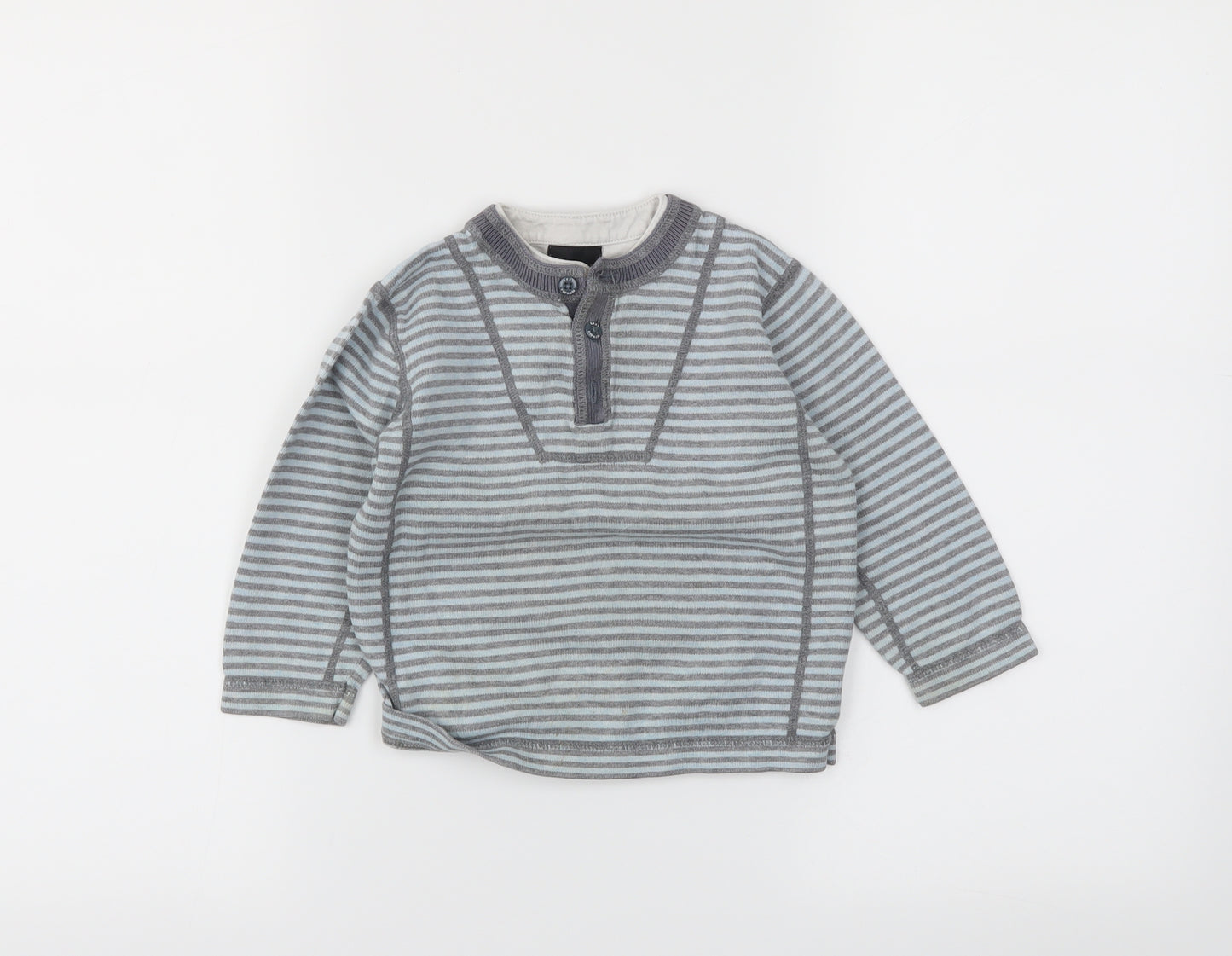 NEXT Boys Grey Striped  Pullover Jumper Size 18-24 Months