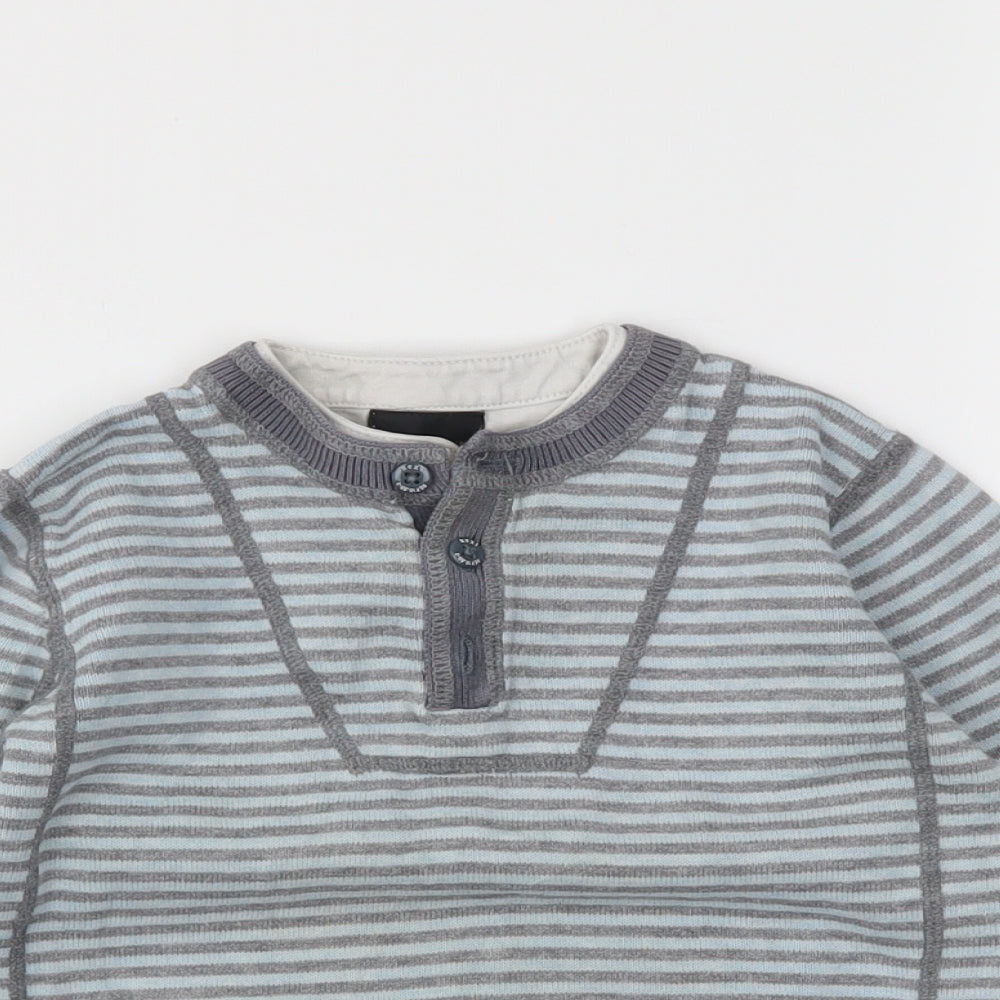 NEXT Boys Grey Striped  Pullover Jumper Size 18-24 Months