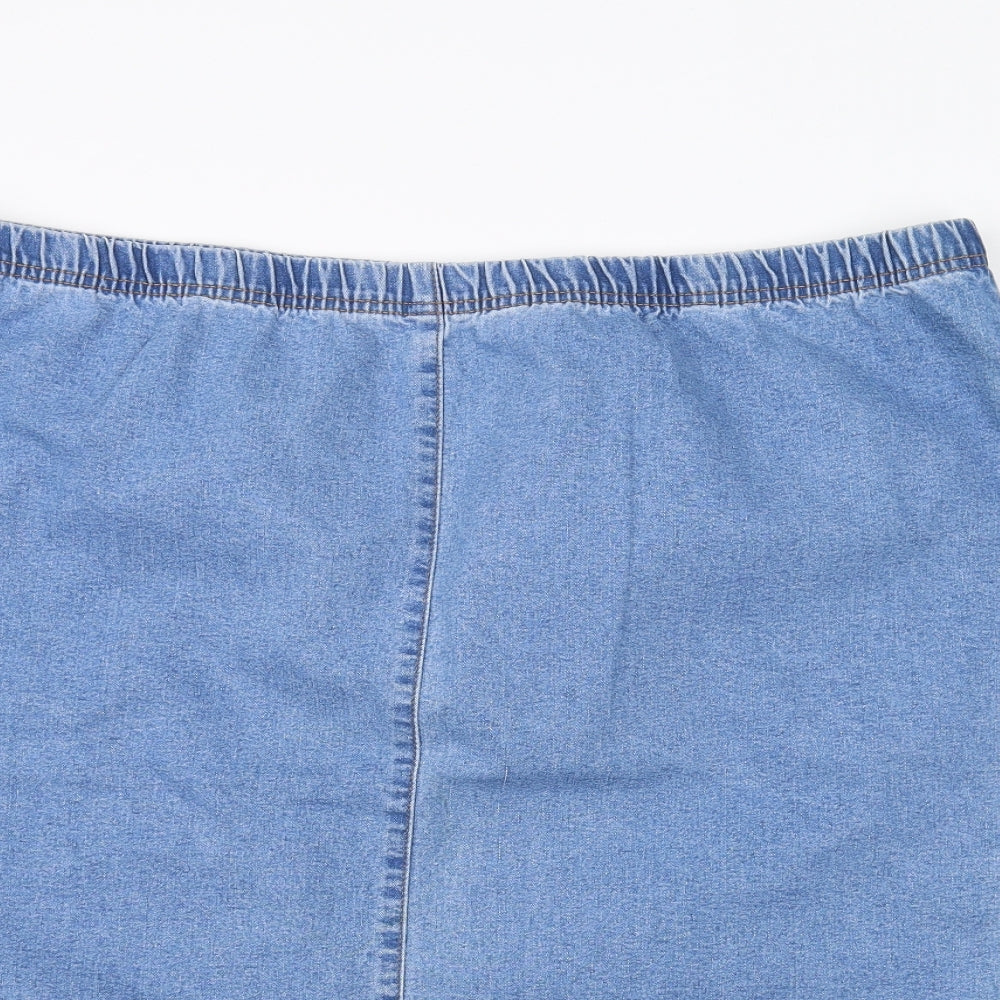Simply Be Womens Blue  Denim A-Line Skirt Size 26