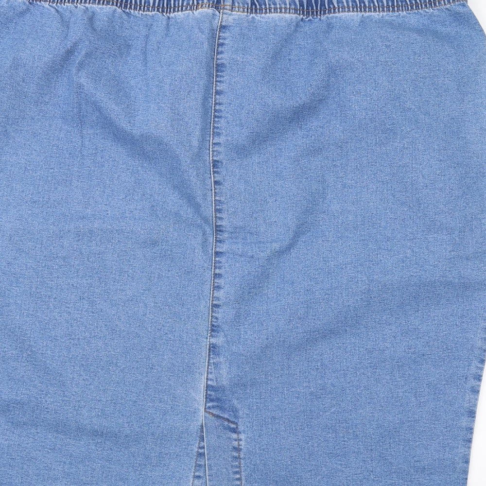 Simply Be Womens Blue  Denim A-Line Skirt Size 26