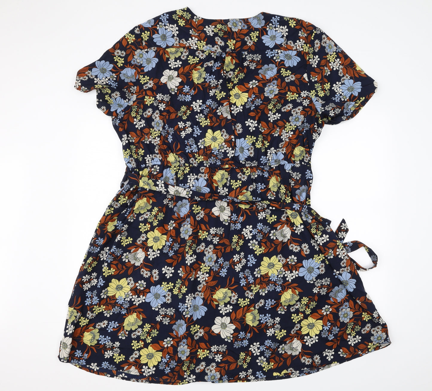New Look Womens Blue Floral  Fit & Flare  Size 28