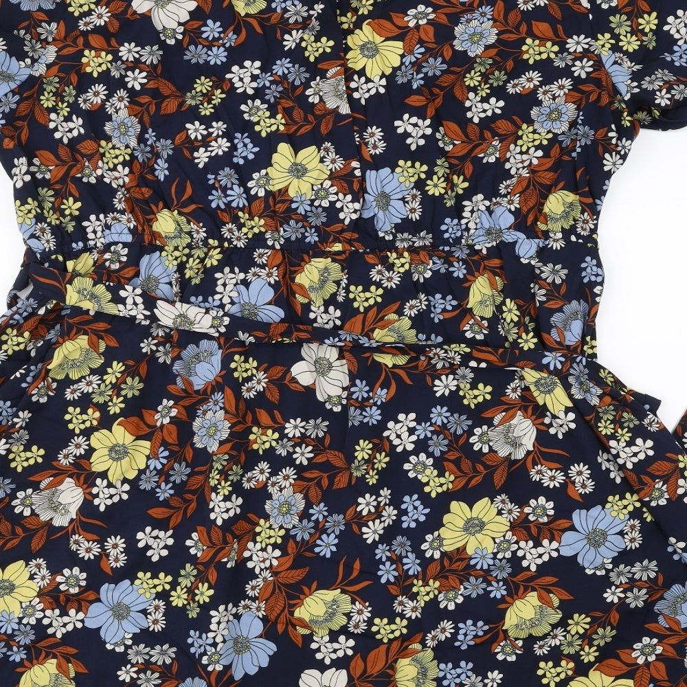 New Look Womens Blue Floral  Fit & Flare  Size 28