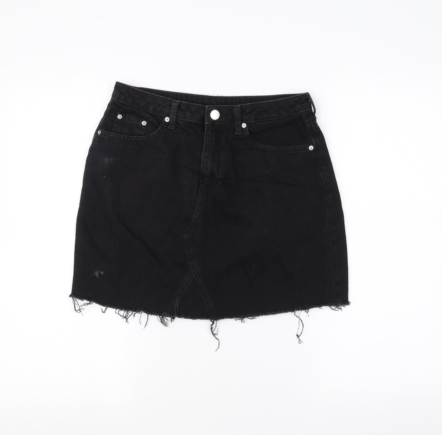 H&M Womens Black  Denim A-Line Skirt Size 10