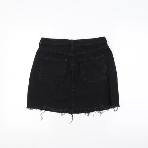 H&M Womens Black  Denim A-Line Skirt Size 10
