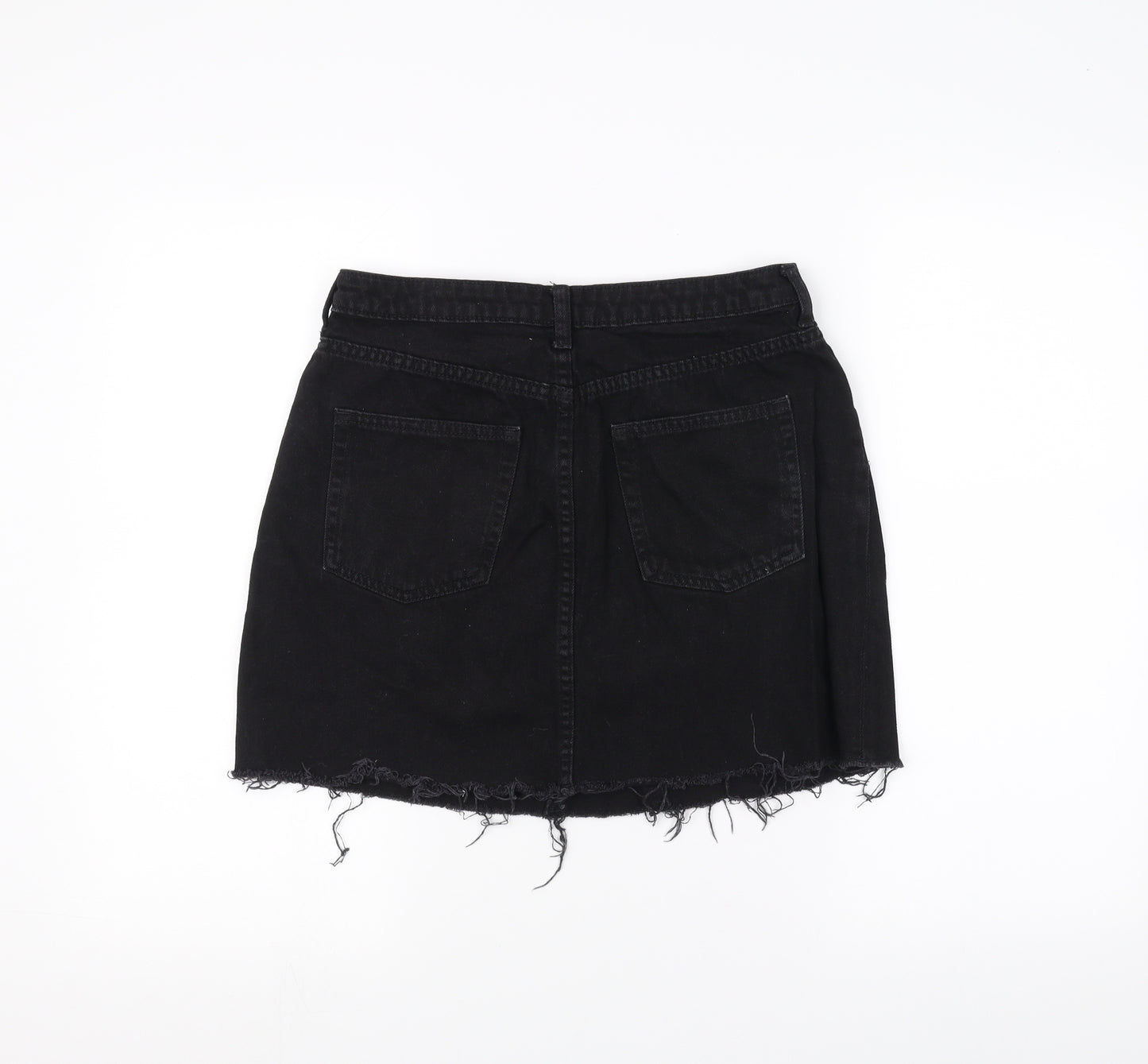 H&M Womens Black  Denim A-Line Skirt Size 10