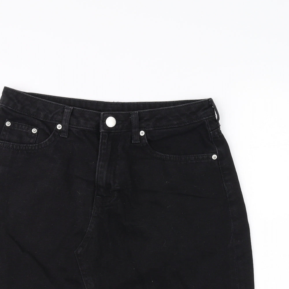 H&M Womens Black  Denim A-Line Skirt Size 10