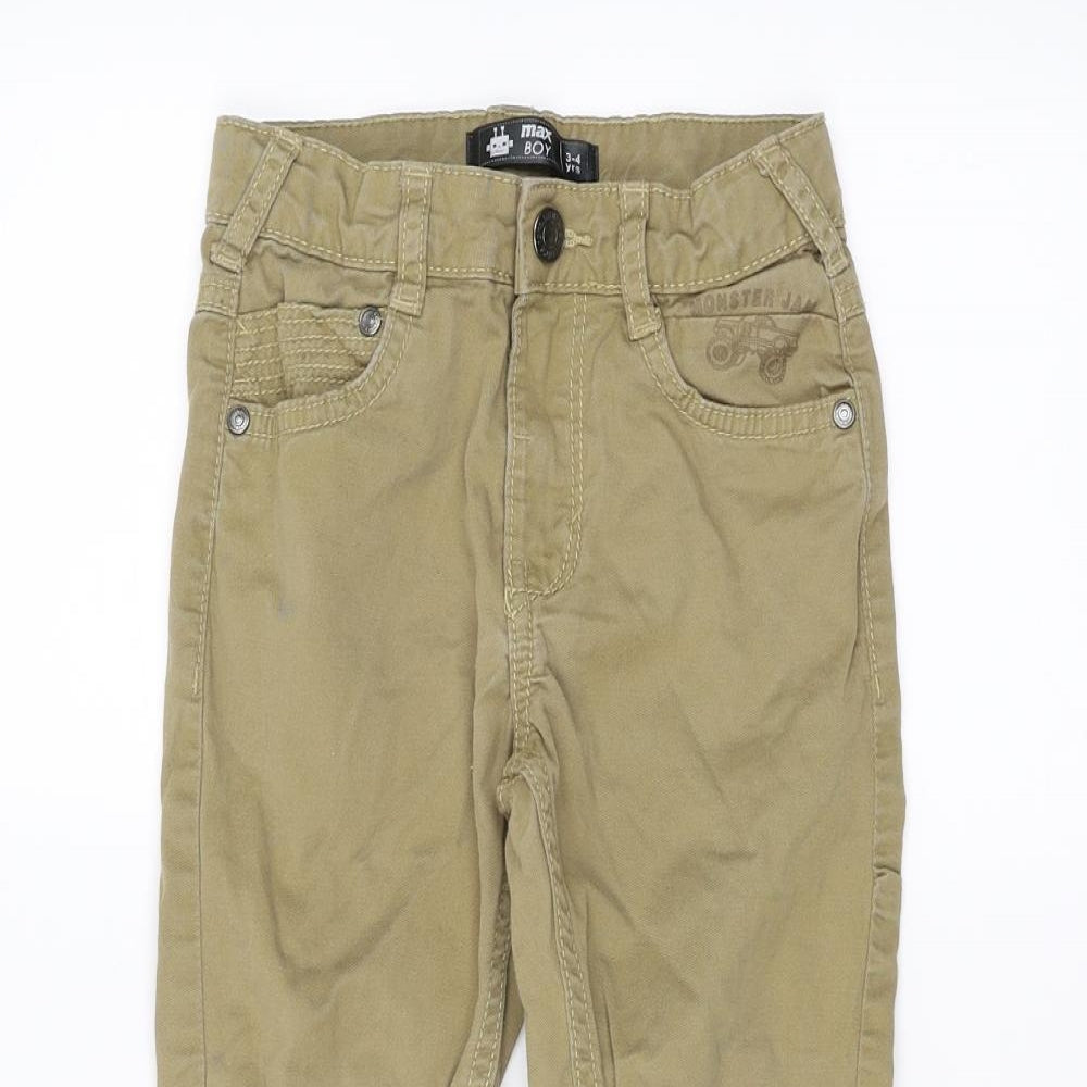 Max Boys Boys Brown   Chino Trousers Size 3-4 Years