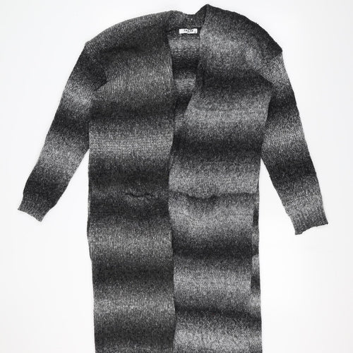 Tailya Womens Black Striped  Jacket Coatigan Size M