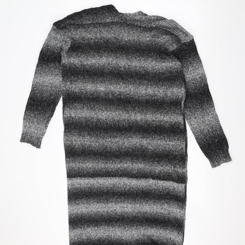 Tailya Womens Black Striped  Jacket Coatigan Size M