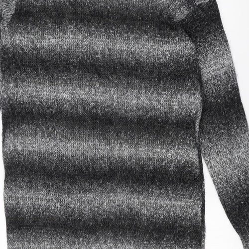 Tailya Womens Black Striped  Jacket Coatigan Size M