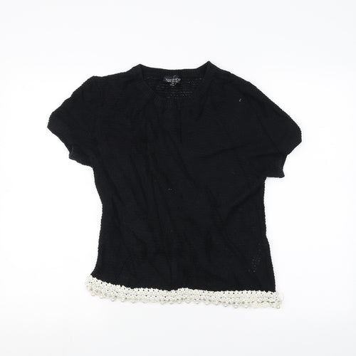 Topshop Womens Black  Knit Pullover Jumper Size 10