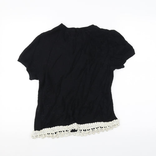 Topshop Womens Black  Knit Pullover Jumper Size 10