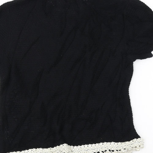 Topshop Womens Black  Knit Pullover Jumper Size 10