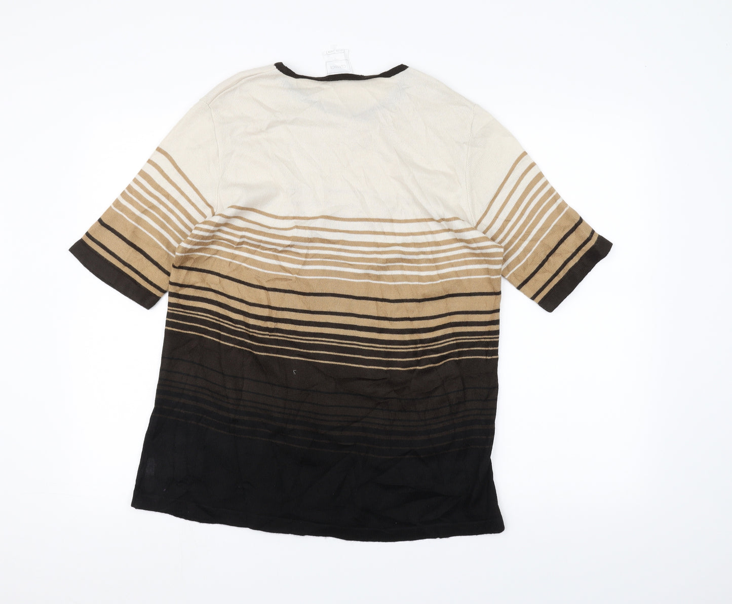 Classics Womens White Striped  Pullover Jumper Size 16