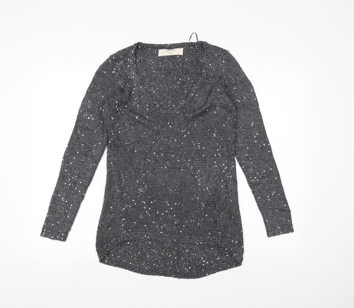 Zara Knit Womens Grey Knit Pullover Jumper Size S