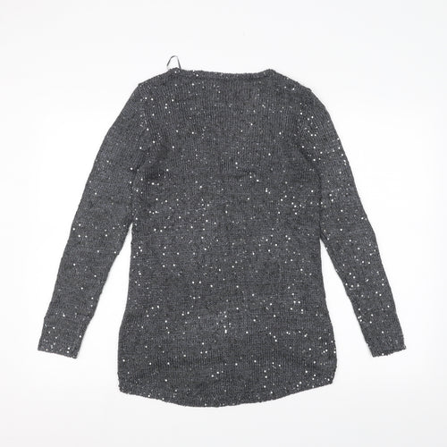 Zara Knit Womens Grey  Knit Pullover Jumper Size S