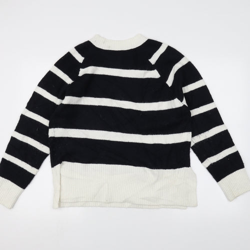 F&F Womens White Striped  Pullover Jumper Size 14