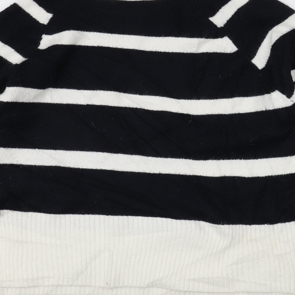 F&F Womens White Striped  Pullover Jumper Size 14