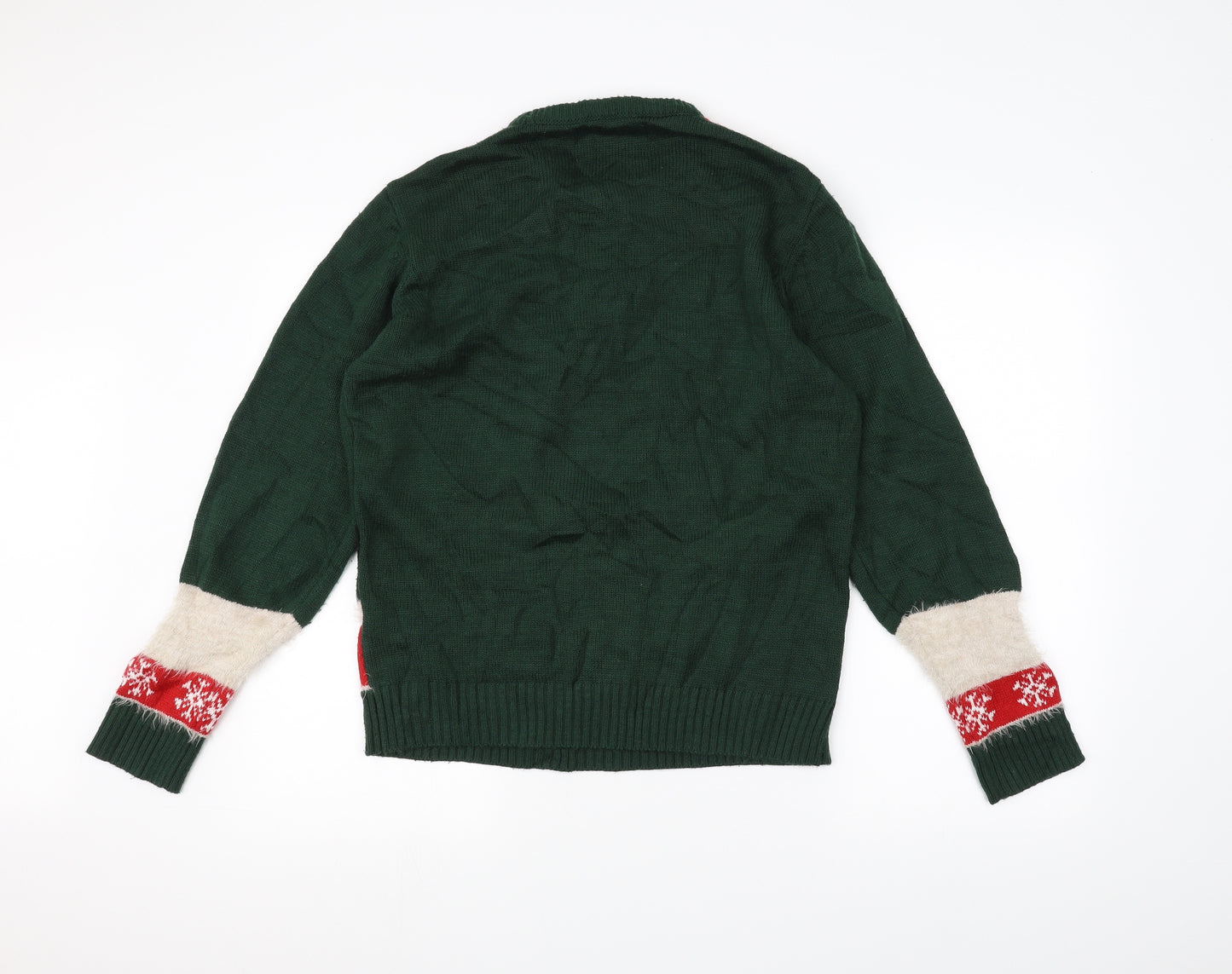 Cedar Wood State Mens Green  Knit Pullover Jumper Size M  - Elf Christmas