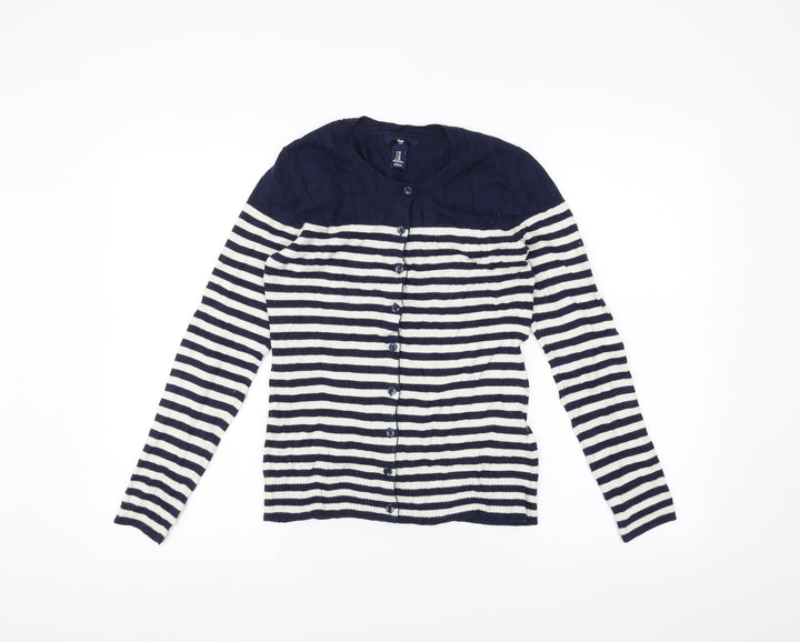 Gap Womens Blue Striped  Cardigan Jumper Size XS