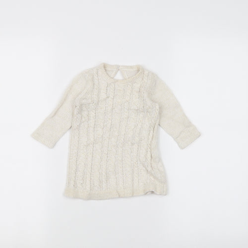 Matalan Baby White   Pullover Jumper Size 3-6 Months