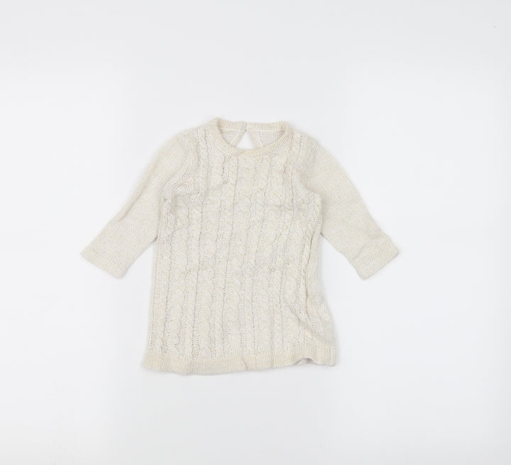 Matalan Baby White   Pullover Jumper Size 3-6 Months