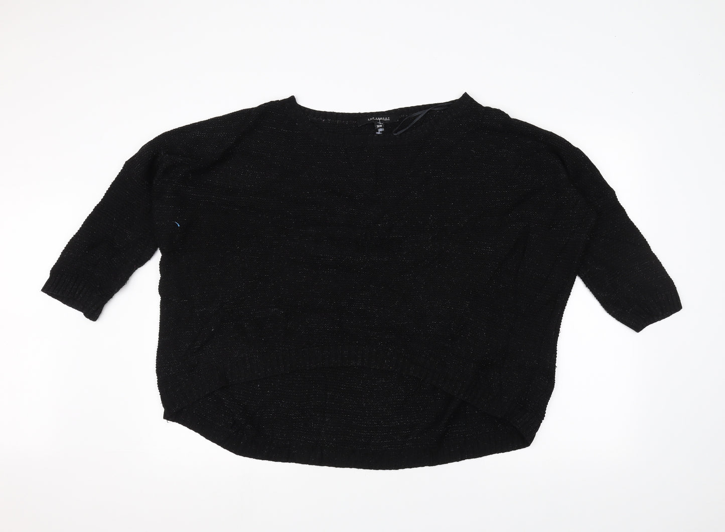 Top Secret Womens Black  Knit Pullover Jumper Size 10