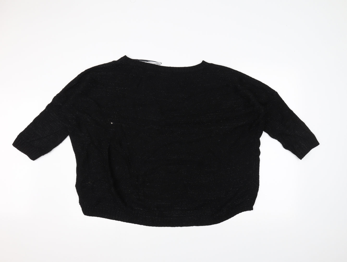 Top Secret Womens Black  Knit Pullover Jumper Size 10