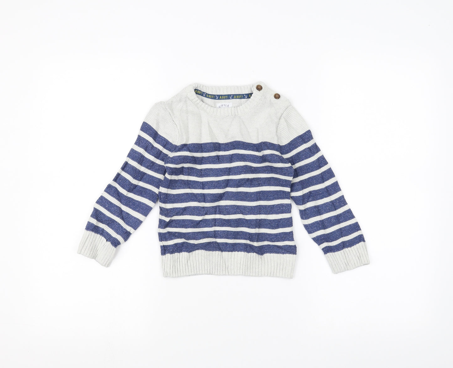 Mothercare Baby Grey Striped  Pullover Jumper Size 18-24 Months