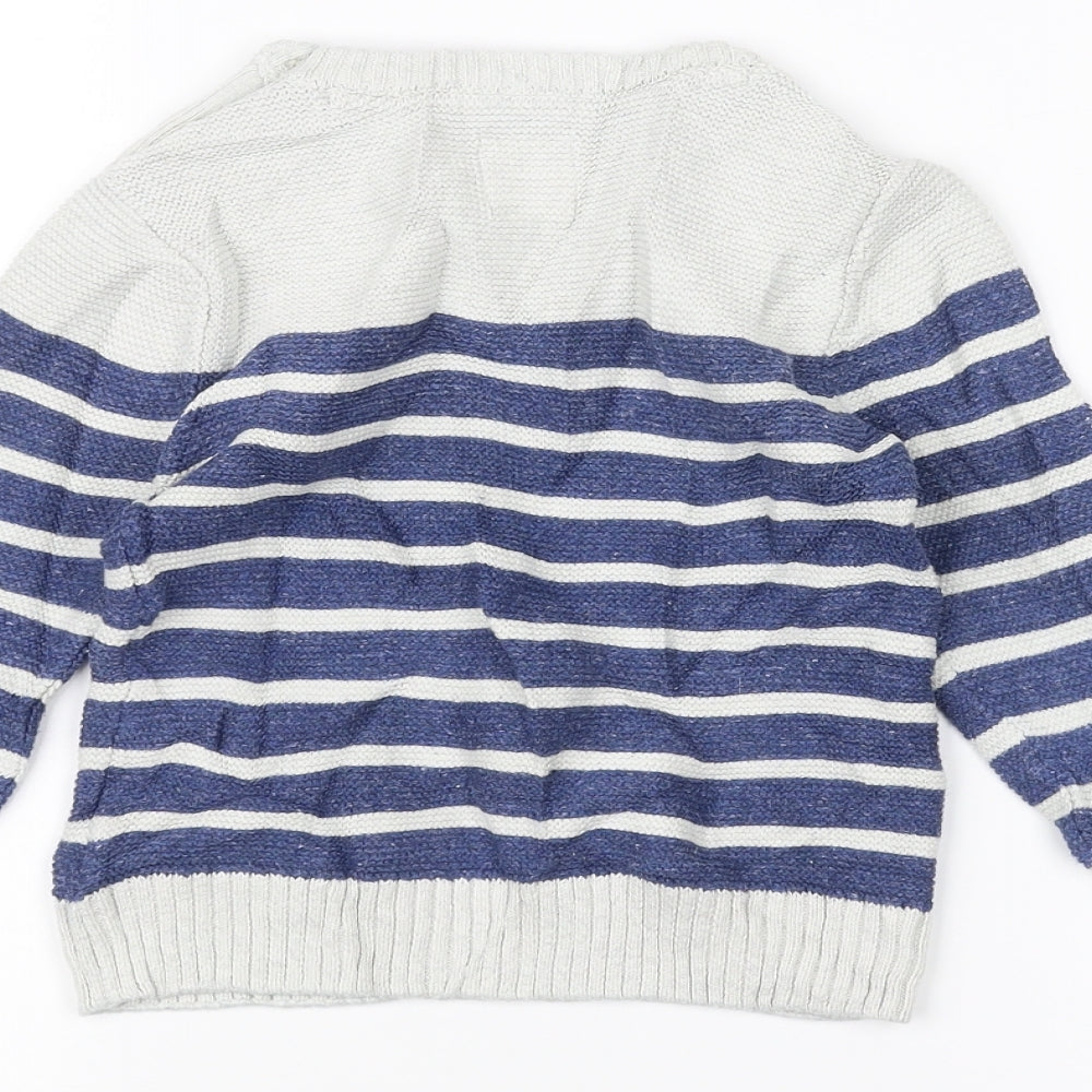 Mothercare Baby Grey Striped  Pullover Jumper Size 18-24 Months