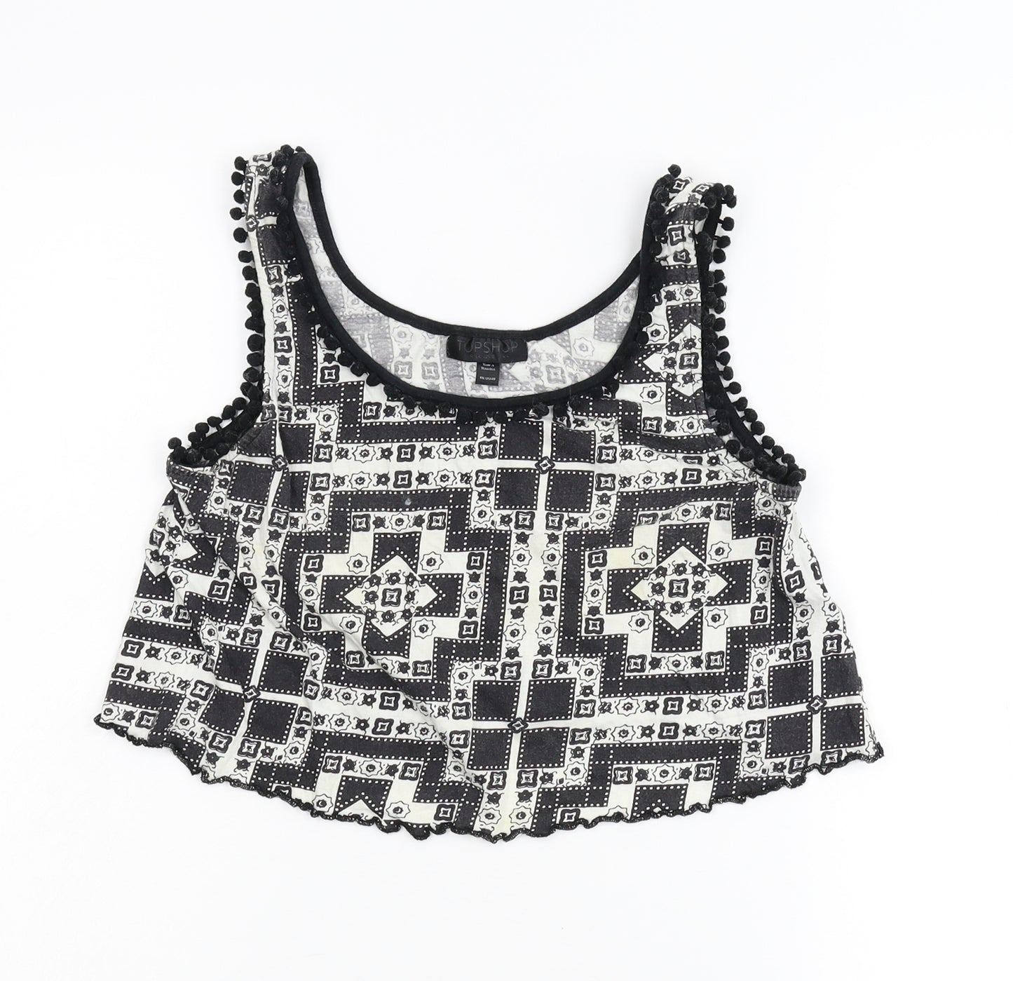 Topshop[ Womens Multicoloured Geometric  Basic Tank Size 6