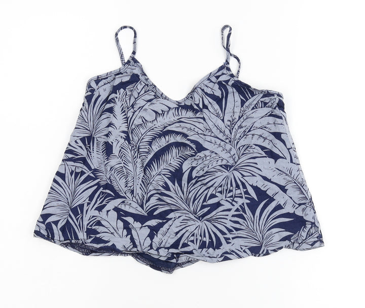 Topshop Womens Blue Floral Denim Basic Tank Size 4