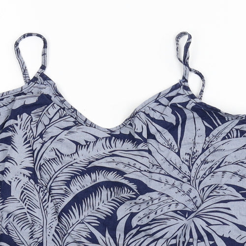 Topshop Womens Blue Floral Denim Basic Tank Size 4