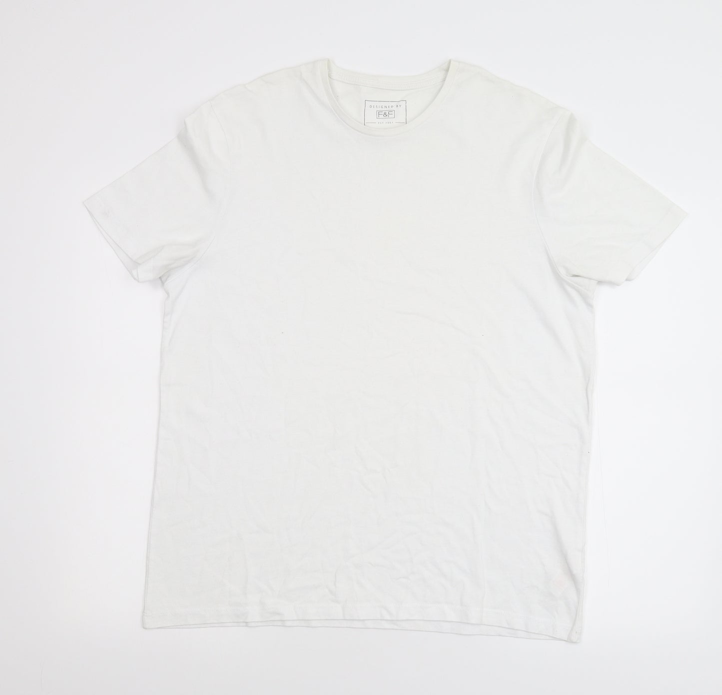 F&F Mens White  Flannel  T-Shirt Size L
