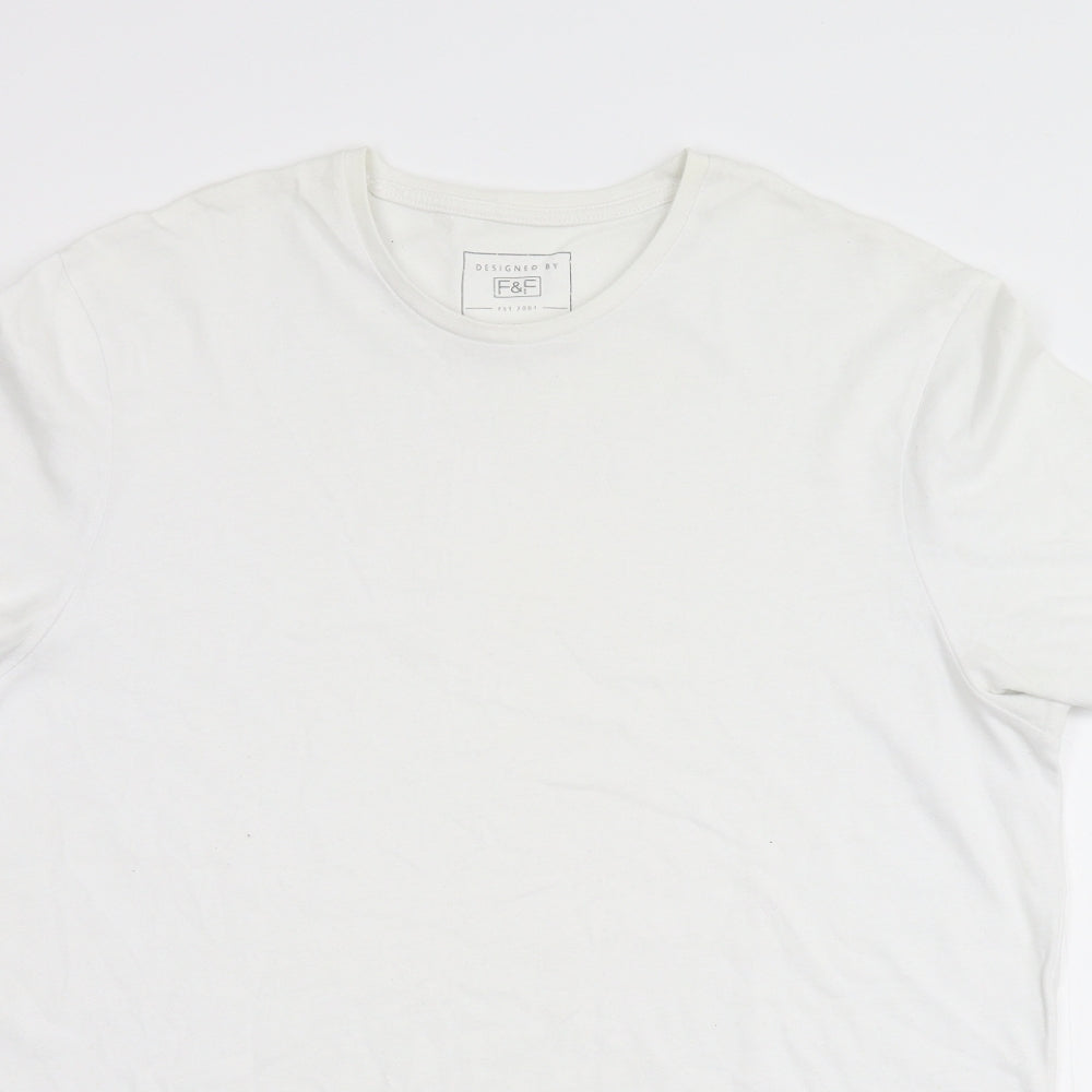 F&F Mens White  Flannel  T-Shirt Size L