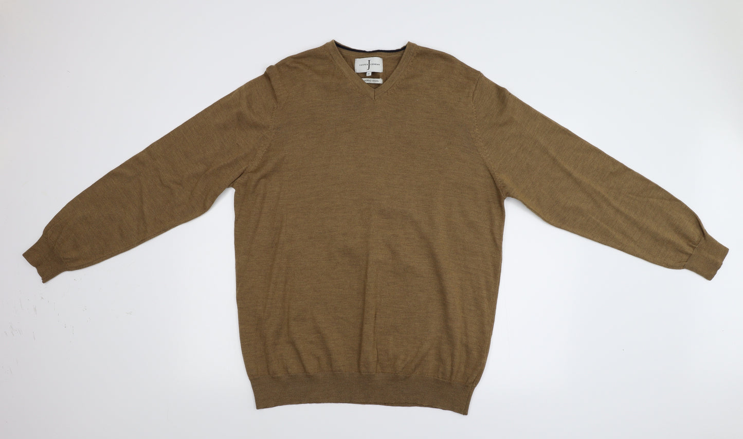 Jasper Conran Mens Brown  Knit Pullover Jumper Size XL  - 100% Merino Wool