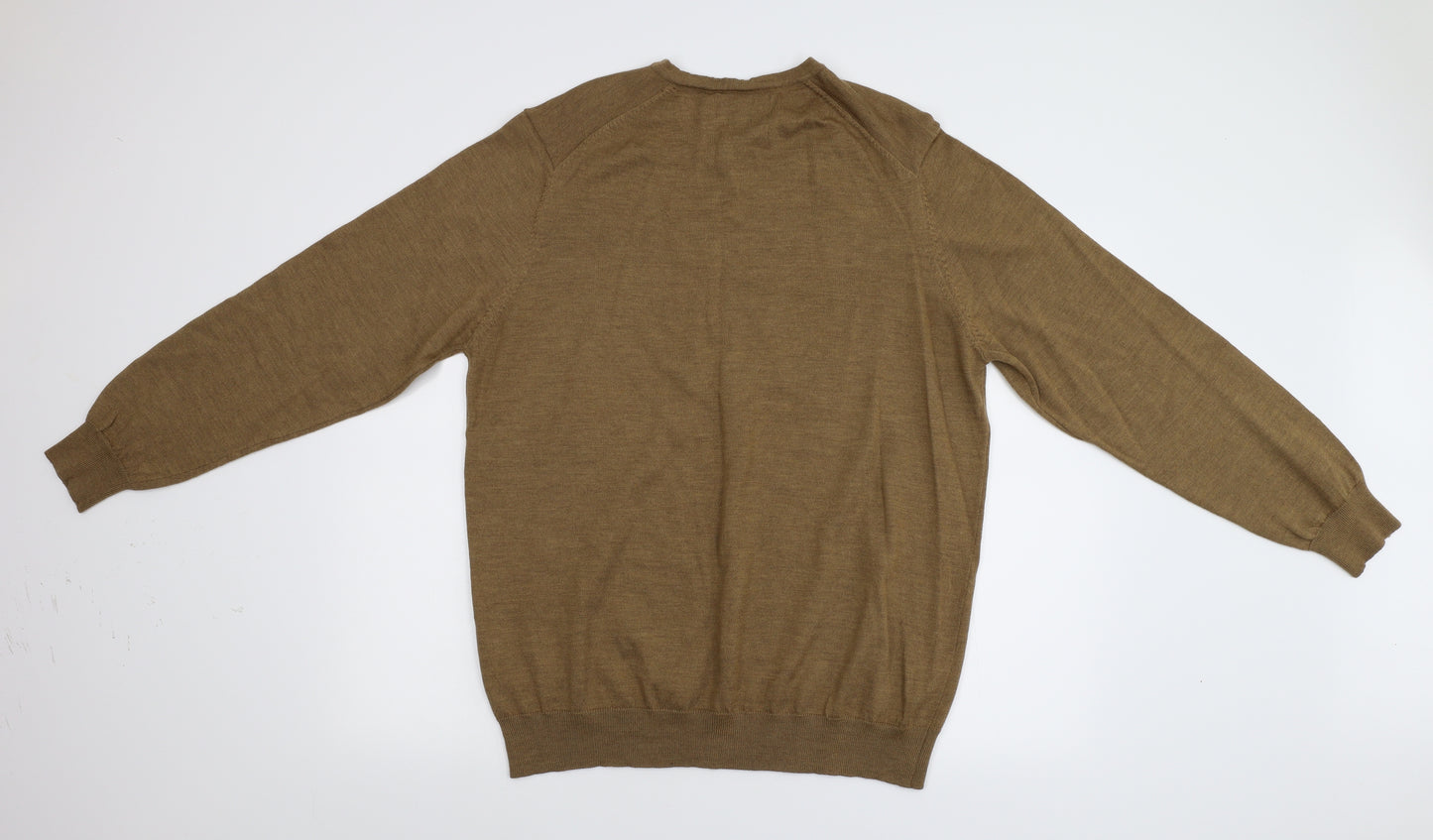 Jasper Conran Mens Brown  Knit Pullover Jumper Size XL  - 100% Merino Wool