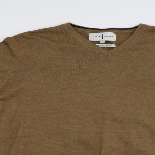 Jasper Conran Mens Brown  Knit Pullover Jumper Size XL  - 100% Merino Wool