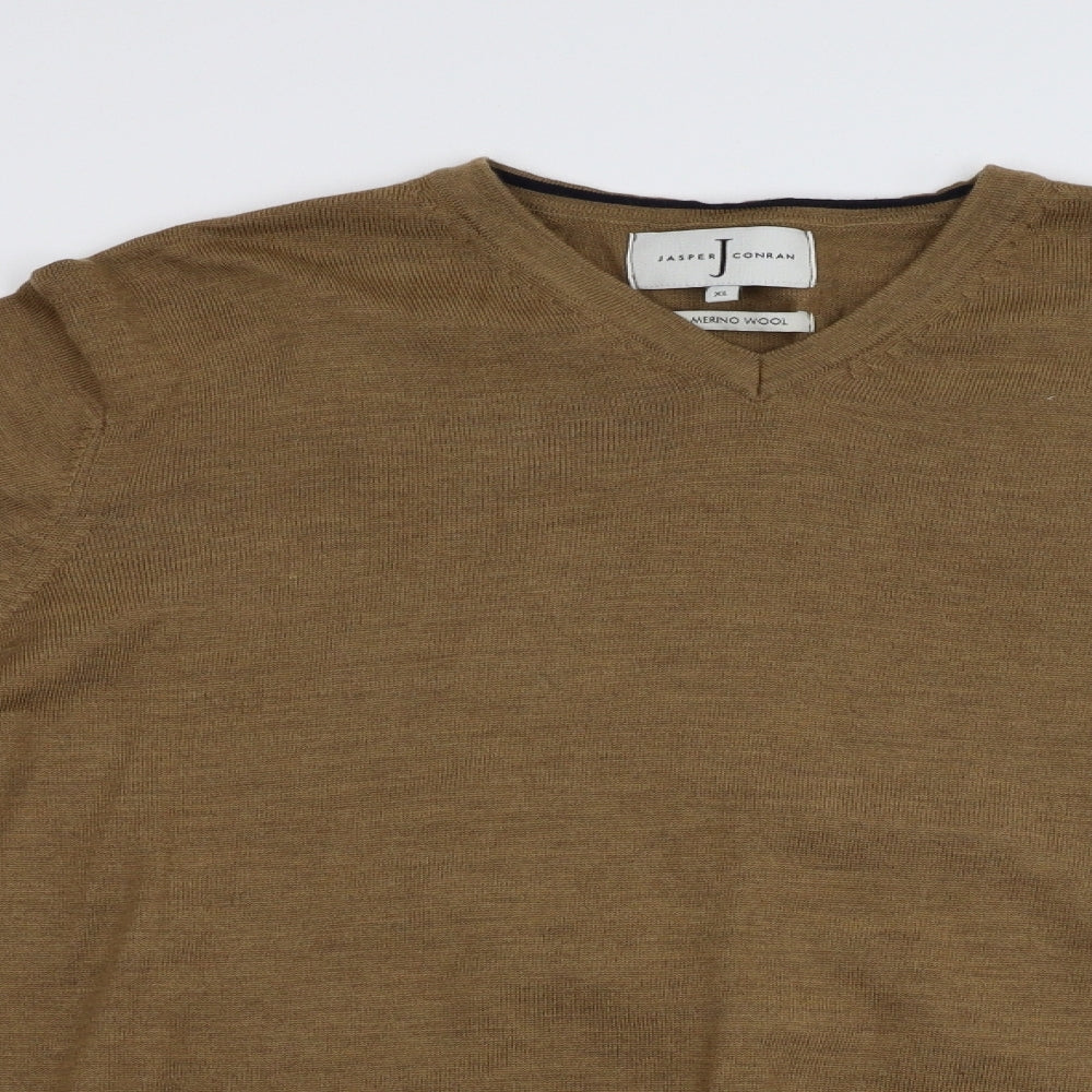 Jasper Conran Mens Brown  Knit Pullover Jumper Size XL  - 100% Merino Wool