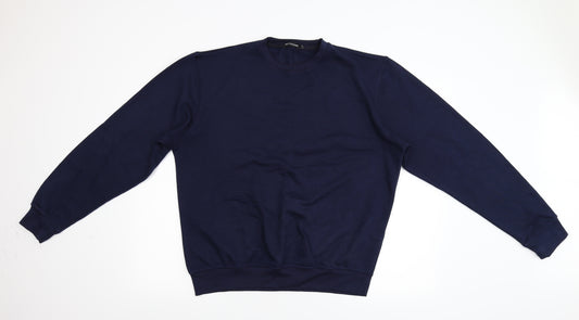 Front view of PRETTYLITTLETHING men’s blue flannel sweatshirt, size XL