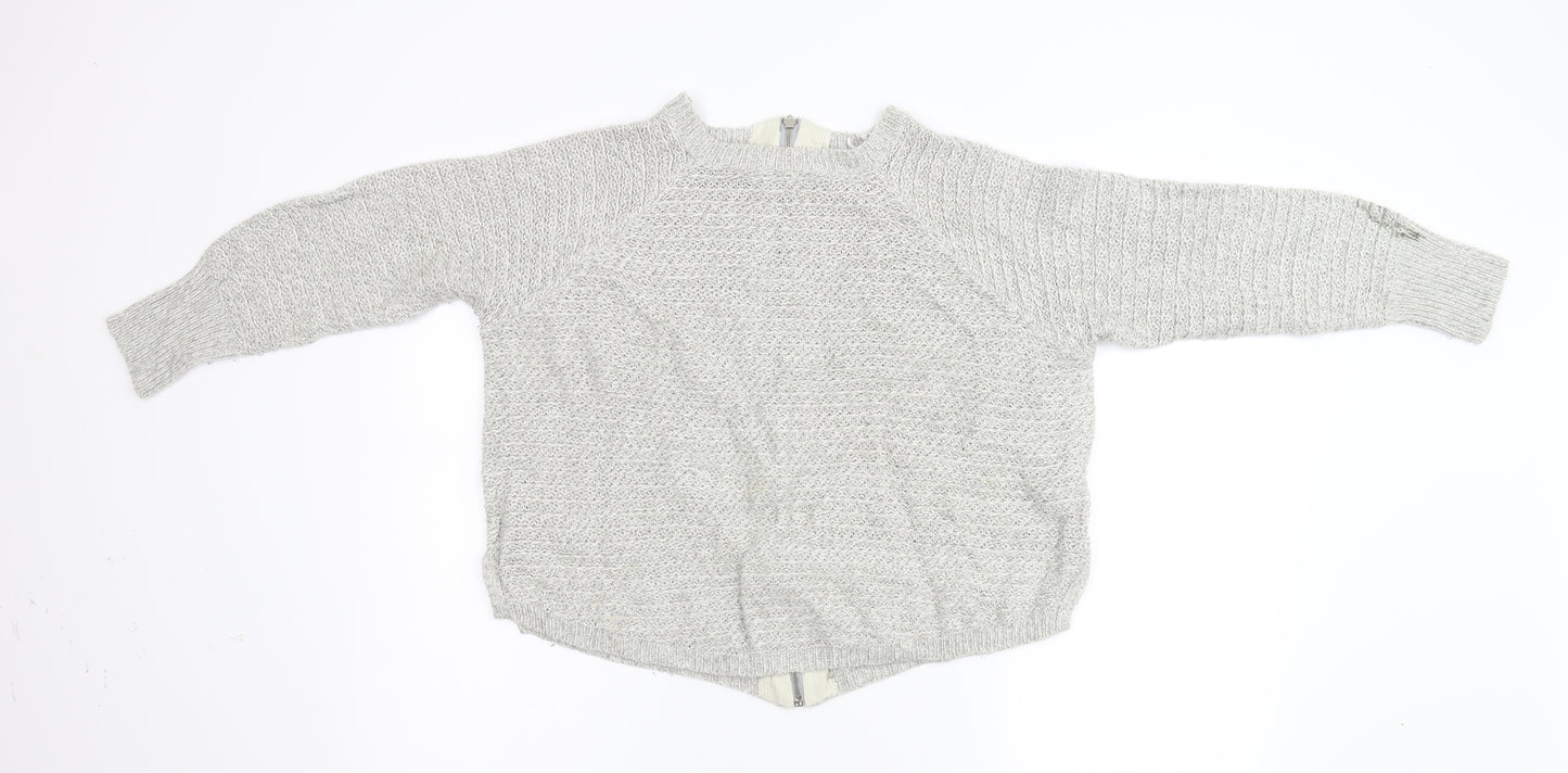 Golddigga Womens Grey  Knit Full Zip Jumper Size 8