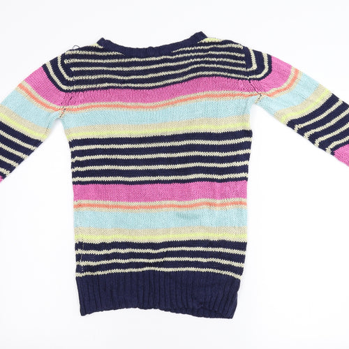 Preworn Womens Multicoloured Striped Knit Pullover Jumper Size M