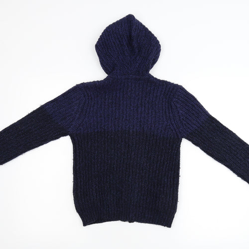 Zara Boys Blue  Knit Full Zip Hoodie Size 7 Years