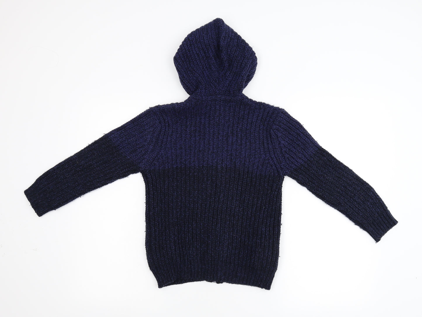 Zara Boys Blue  Knit Full Zip Hoodie Size 7 Years