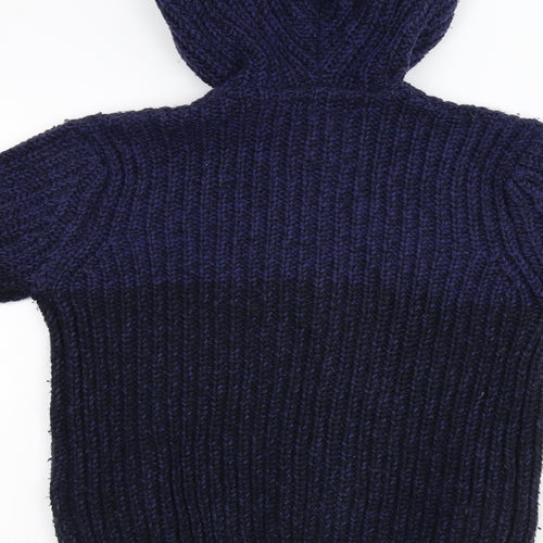 Zara Boys Blue  Knit Full Zip Hoodie Size 7 Years